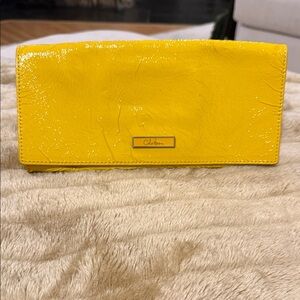 Cole Haan Elly II Vibrant Yellow Clutch with mirror